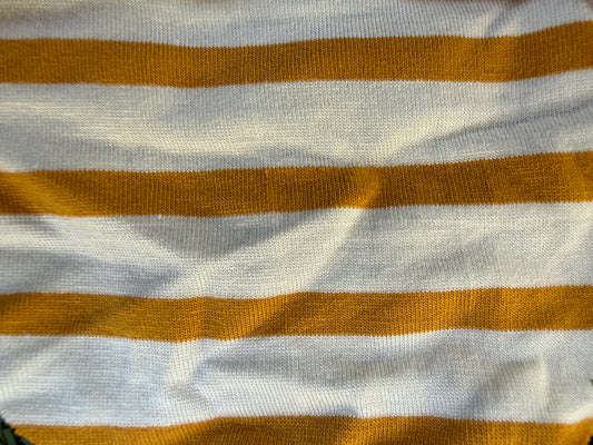 Yellow Gold White Stripe Rayon Spandex Jersey "Goldie"