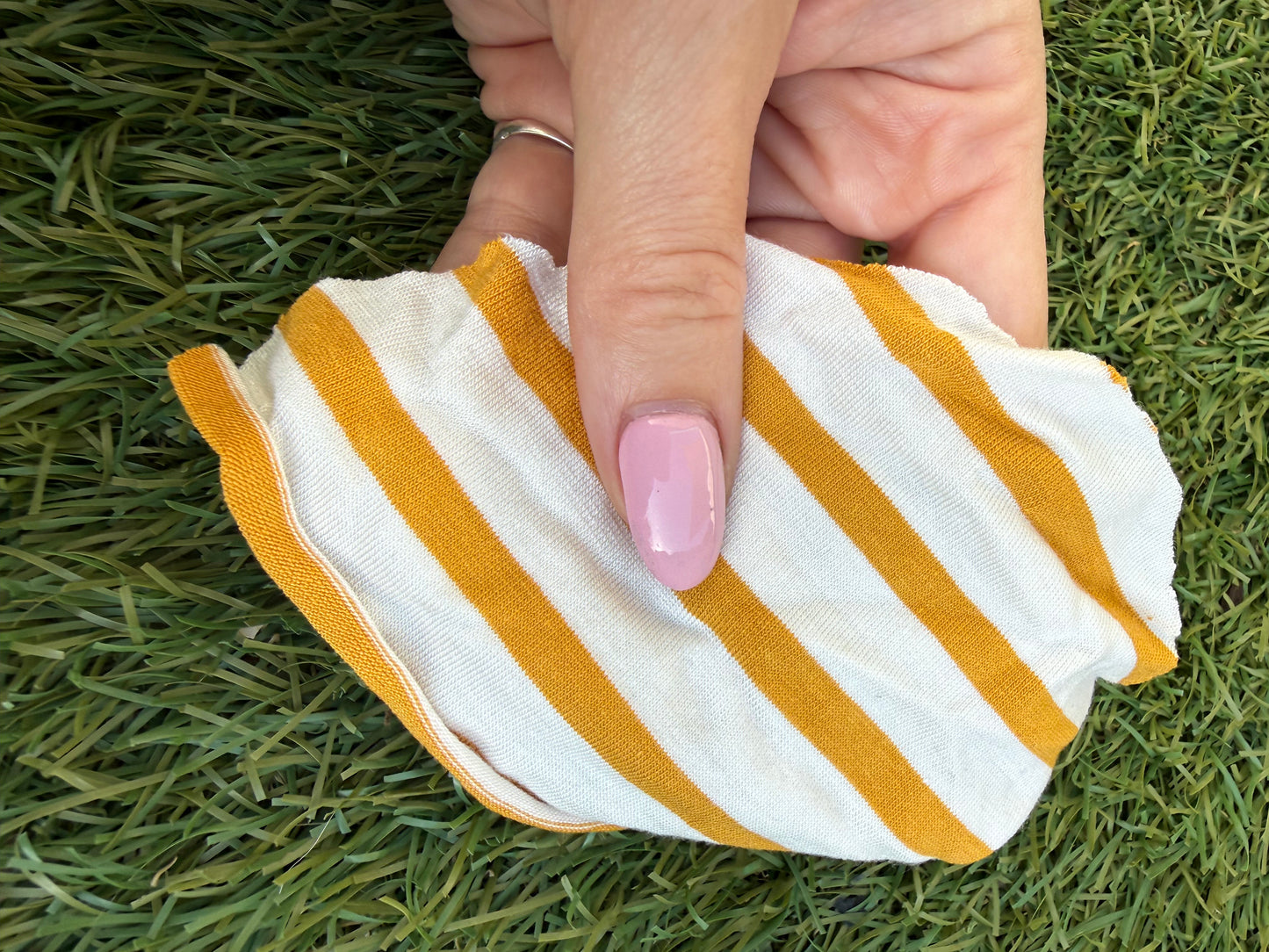 Yellow Gold White Stripe Rayon Spandex Jersey "Goldie"