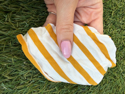 Yellow Gold White Stripe Rayon Spandex Jersey "Goldie"