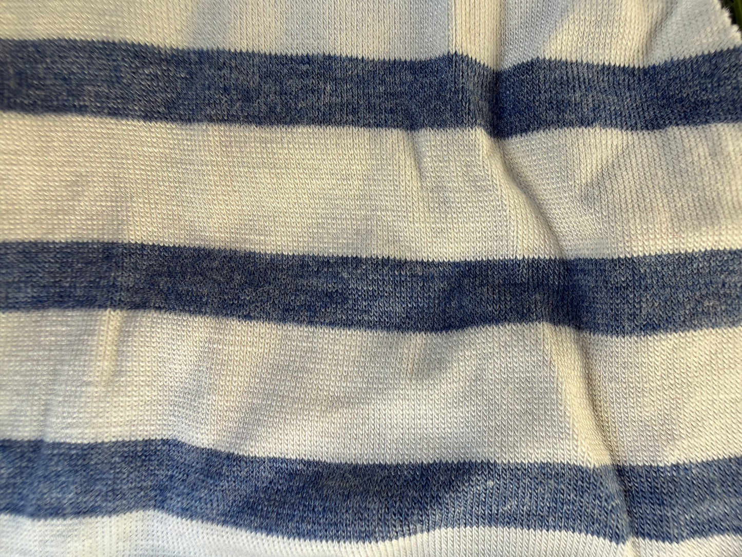 Blue White Stripe Rayon Spandex Jersey "Baby Andy"