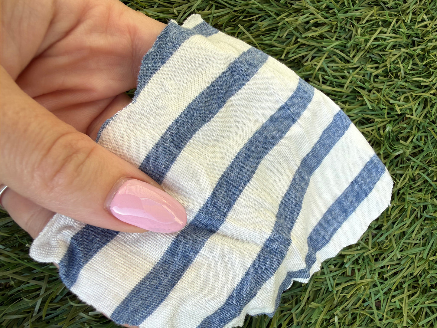 Blue White Stripe Rayon Spandex Jersey "Baby Andy"