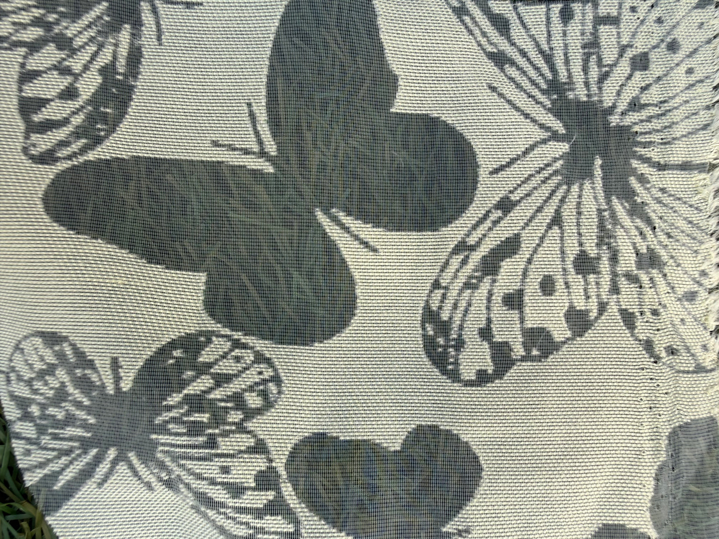 Light Yellow Butterfly Sheer Organza Burnout Polyester Woven "Mellow Romance"