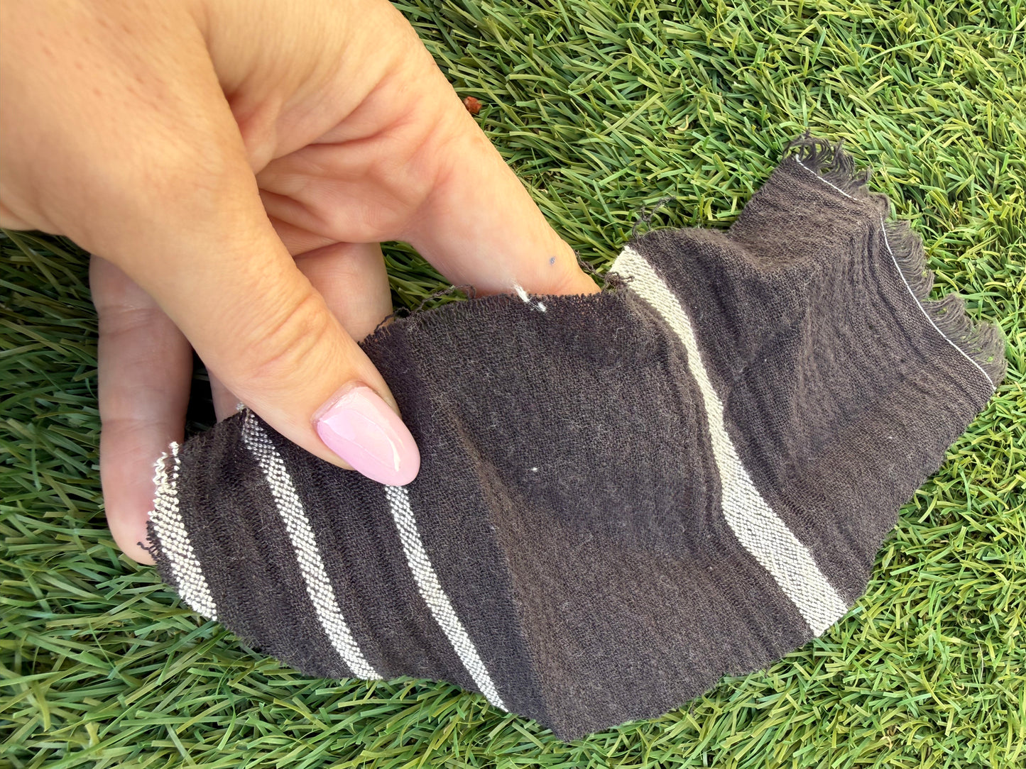 Black White Thin Stripe Cotton Gauze "Goth Sea Tea"