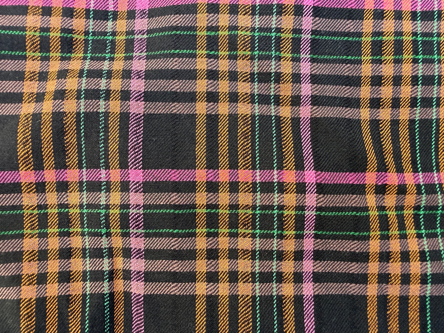 Black Pink Orange Plaid Cotton Woven "Mosh Skirt"