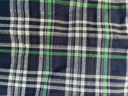 Green White Blue Plaid Cotton Poplin Shirting Texture Woven "Classic Taylor"