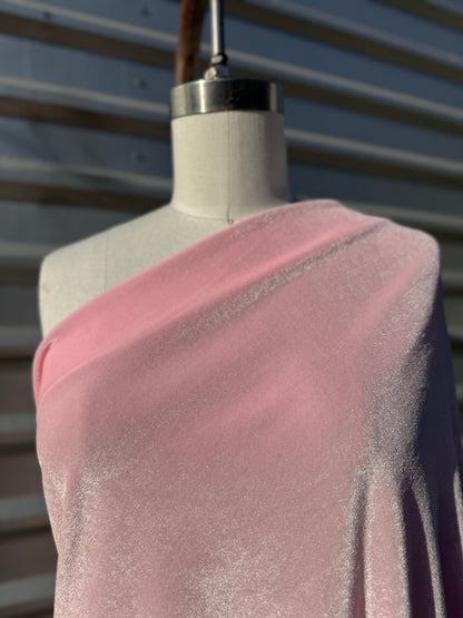 Light Pink Polyester Spandex Stretch Velvet Knit "Love Songs”