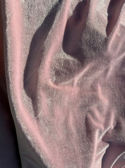 Light Pink Polyester Spandex Stretch Velvet Knit "Love Songs”