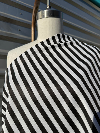 WhiteBlack Stripe Cotton Poplin Shirting Woven "Classic B. Juice"