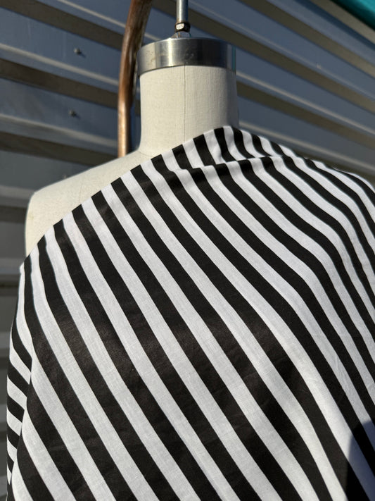 WhiteBlack Stripe Cotton Poplin Shirting Woven "Classic B. Juice"
