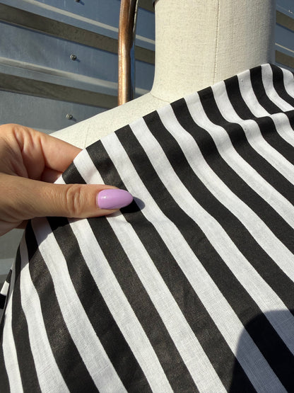 WhiteBlack Stripe Cotton Poplin Shirting Woven "Classic B. Juice"