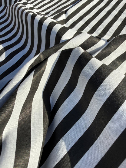 WhiteBlack Stripe Cotton Poplin Shirting Woven "Classic B. Juice"