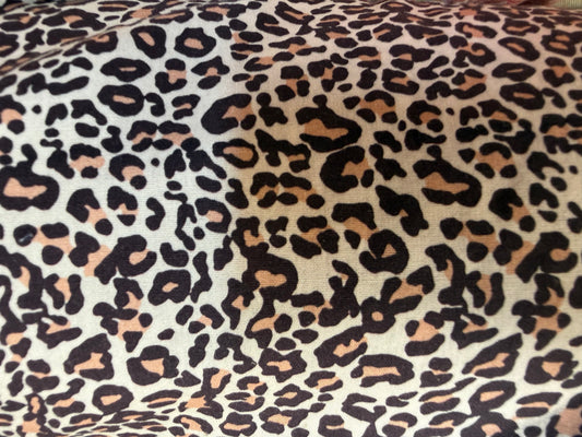 Leopard Tan  Print Cotton Polyester Spandex Sateen Woven "Peggy"