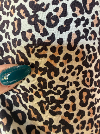 Leopard Tan  Print Cotton Polyester Spandex Sateen Woven "Peggy"
