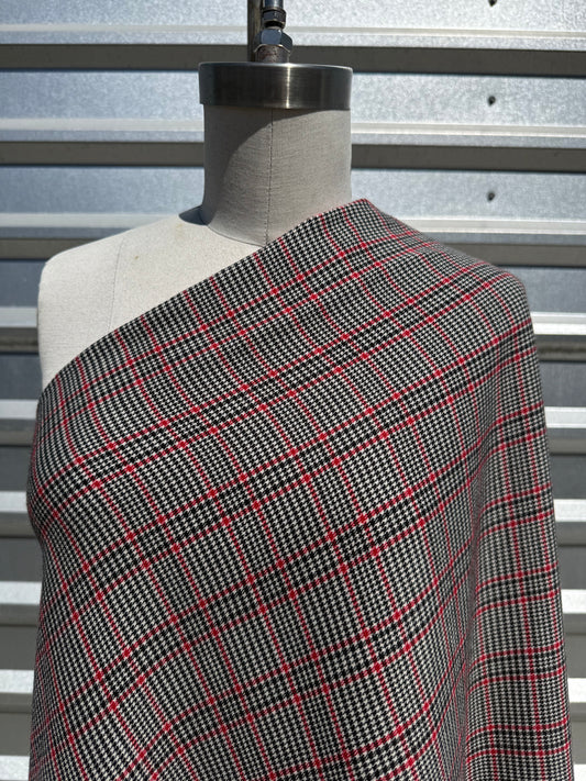 Black White Red Plaid Polyester Woven "Avril Pants 2.0"