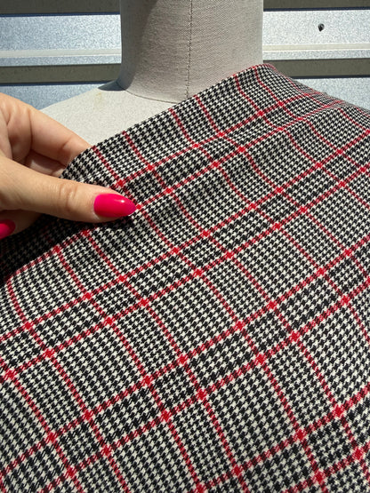 Black White Red Plaid Polyester Woven "Avril Pants 2.0"