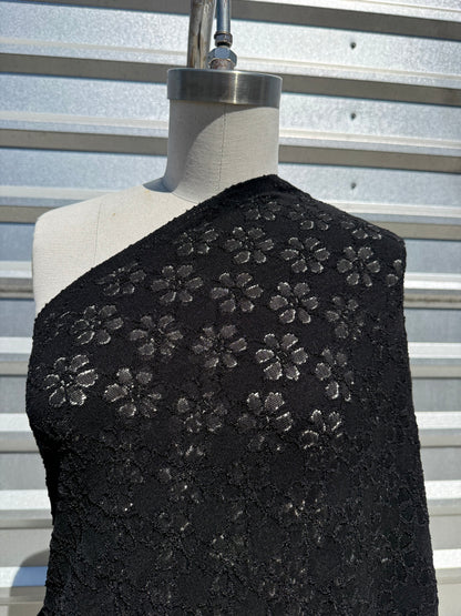 Black Daisy 90's  Polyester Spandex Knit "Moody Baby Spice"