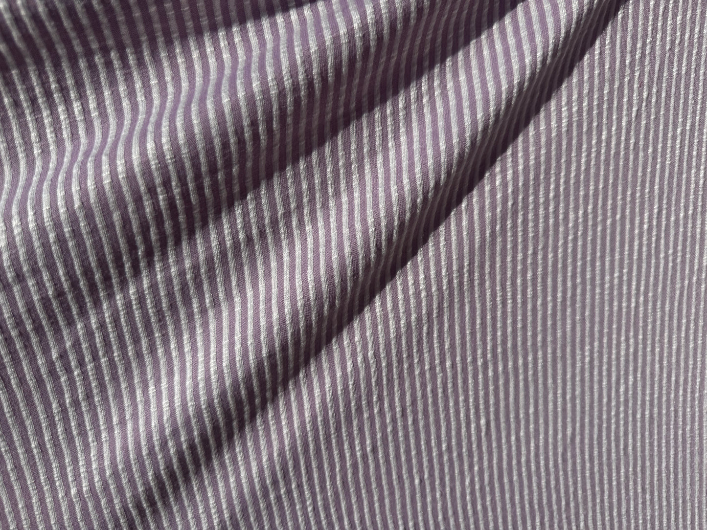 Lavender White Stripe Wavy Rib Rayon Spandex Knit "Little Lavender"