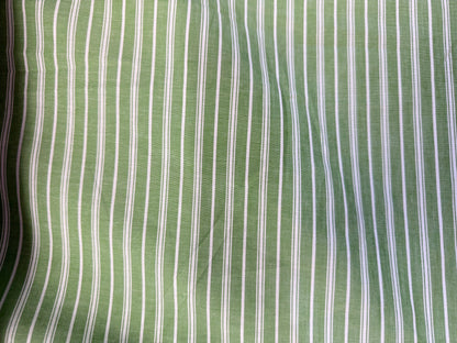 Lime Green White Stripe Cotton Lawn Shirting Woven "Sub-Lime"