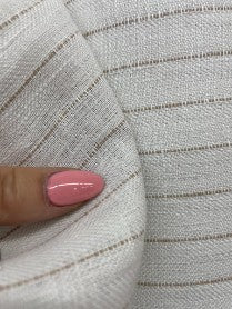 White Gold Stripe Linen Woven "Malibu Honey"
