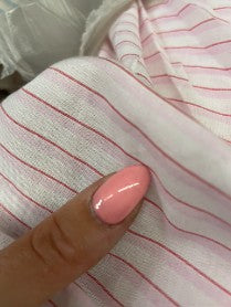 Pink White Red Stripe  Sheer Lightweight Cotton Voile Woven "Sail at Sunset"