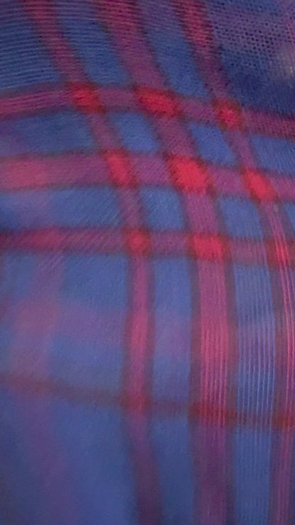 Blue Red Plaid Double Cotton Gauze Woven "Bobby”