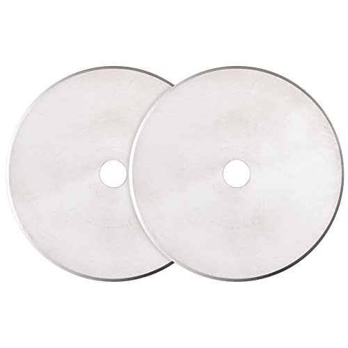 Fiskars 60mm Titanium Rotary Blades (2 Pack) - Rotary Cutter Blade Replacement - Crafts, Sewing, and Quilting Projects - Silver