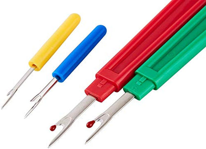 Seam Ripper and Thread Remover Kit,2 Big and 2 Small Sewing Stitch Thread Unpicker and 1 Sewing Trimming Scissor Nipper Tool for Thread Remove(Multi-Color)