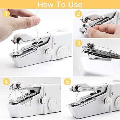 Handheld Sewing Machine Portable Mini Sewing Machine for Beginner Adult Electric Handy Sewing Machine for Quick Stitching